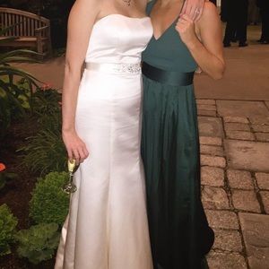 Emerald green Vera wang bridesmaid dress
